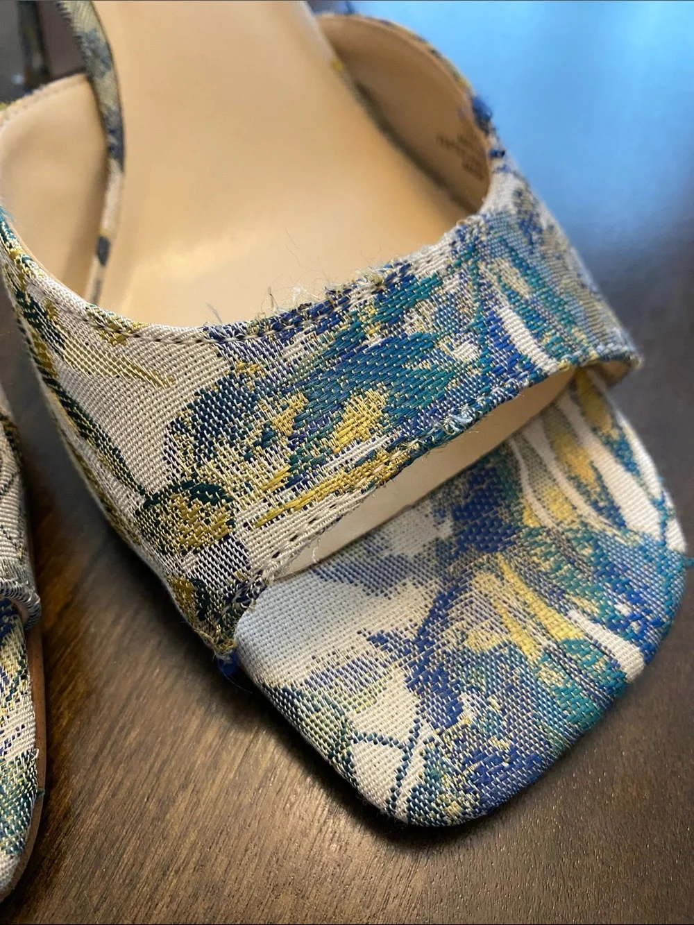 Jessica Simpson Blue Floral Slip-On Mules